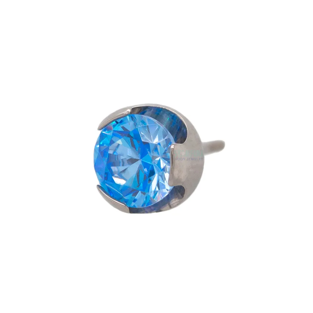 threadless: 3.5mm Prong-Set Brilliant-Cut Gem End