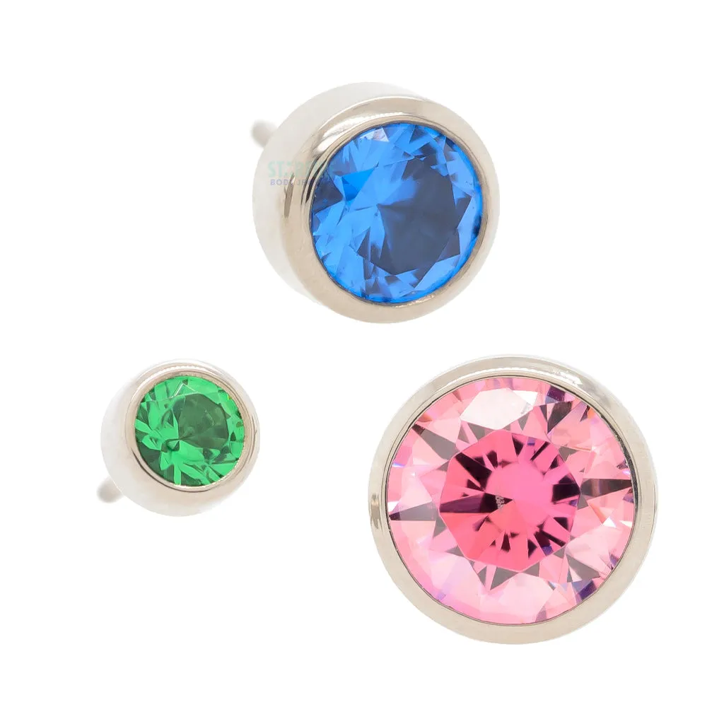 threadless: 4mm Bezel-Set Round Faceted Gem End