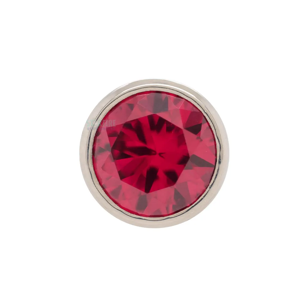 threadless: 4mm Bezel-Set Round Faceted Gem End