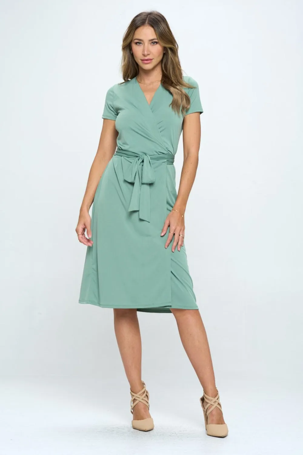 Tie Front Short Sleeve Dress