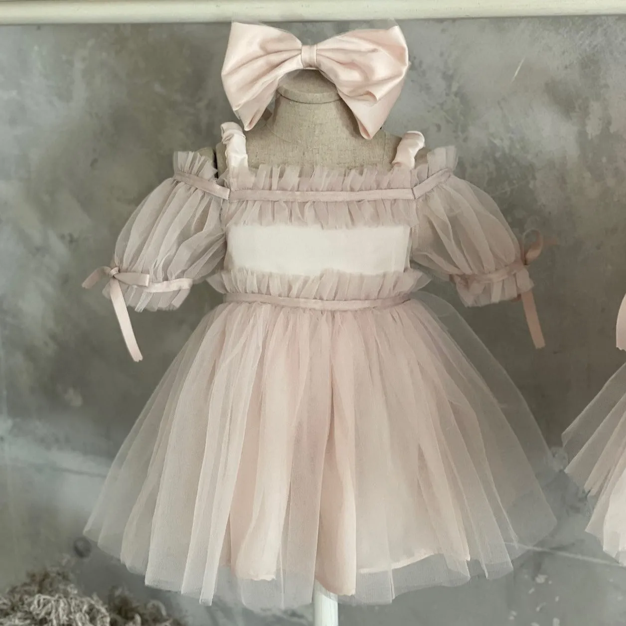 Toddler Bow Detail Cold-Shoulder Tutu Dress (8m-6y) - Pink