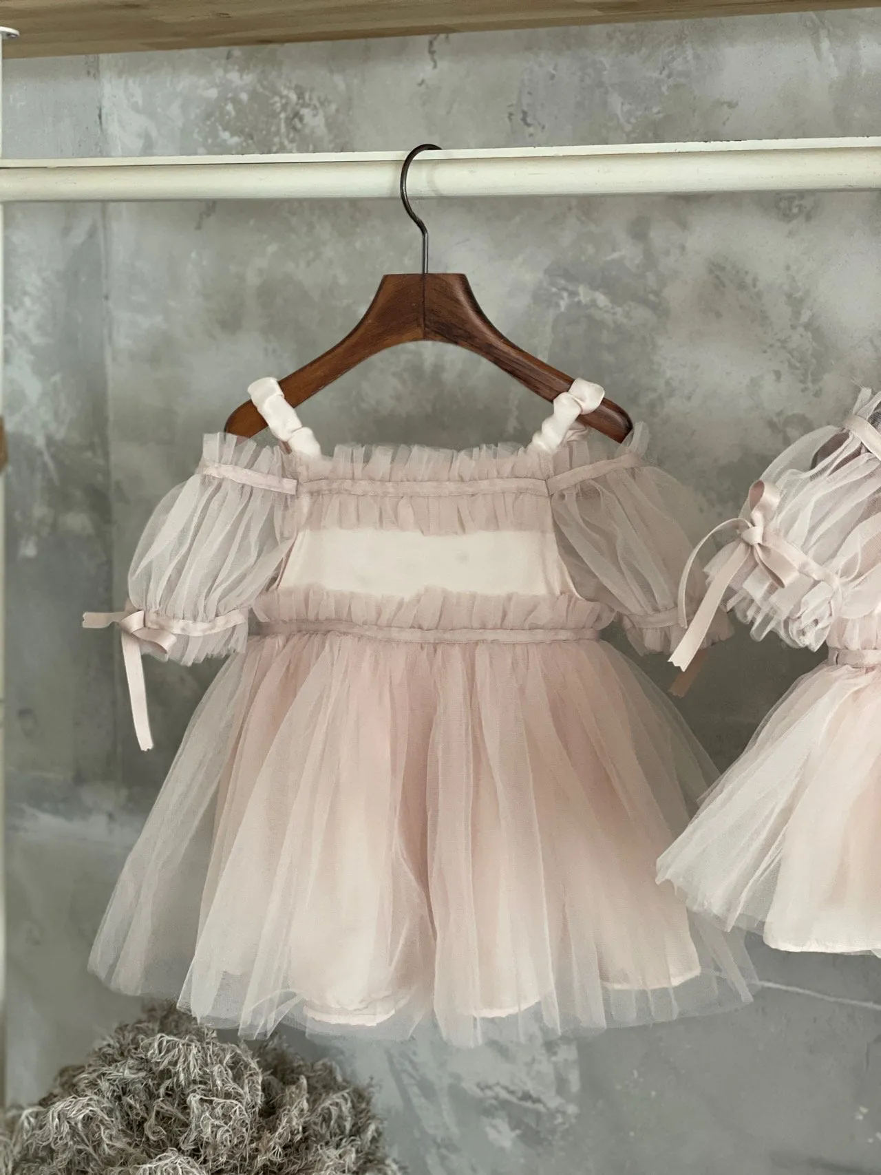 Toddler Bow Detail Cold-Shoulder Tutu Dress (8m-6y) - Pink