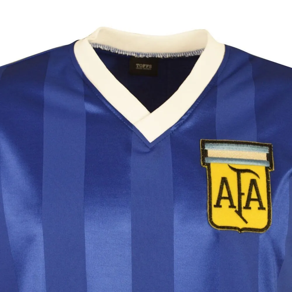 TOFFS - Argentina Retro Football Away Shirt WC 1986 + Number 10 (Maradona)