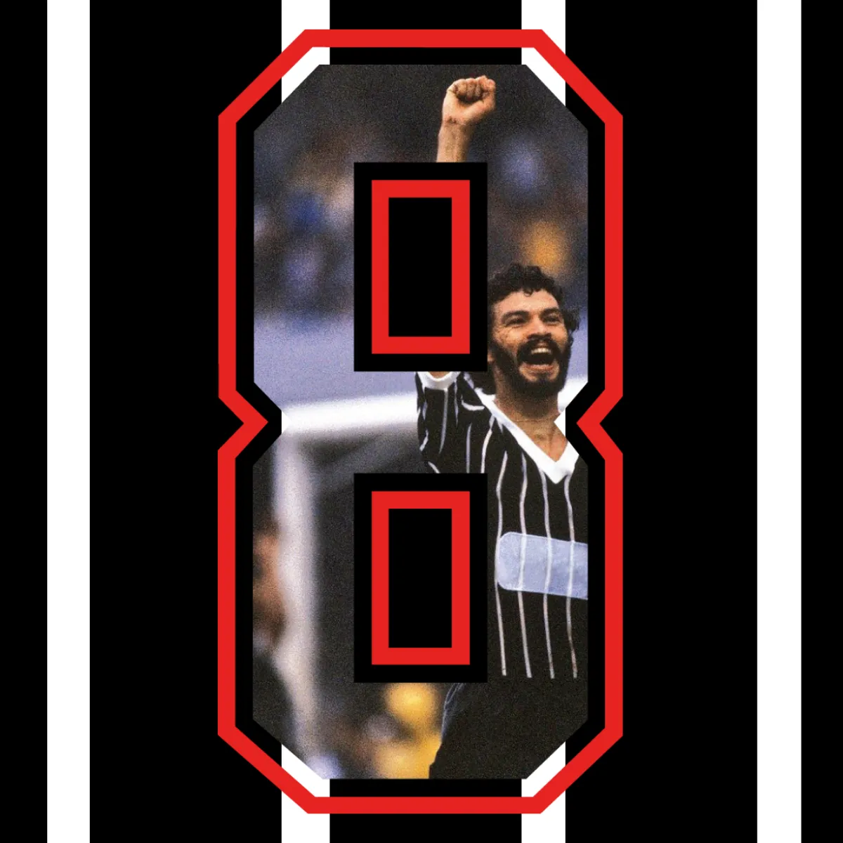 TOFFS - Corinthians Retro Football Shirt 1977 + Socrates 8 (Photo Style)