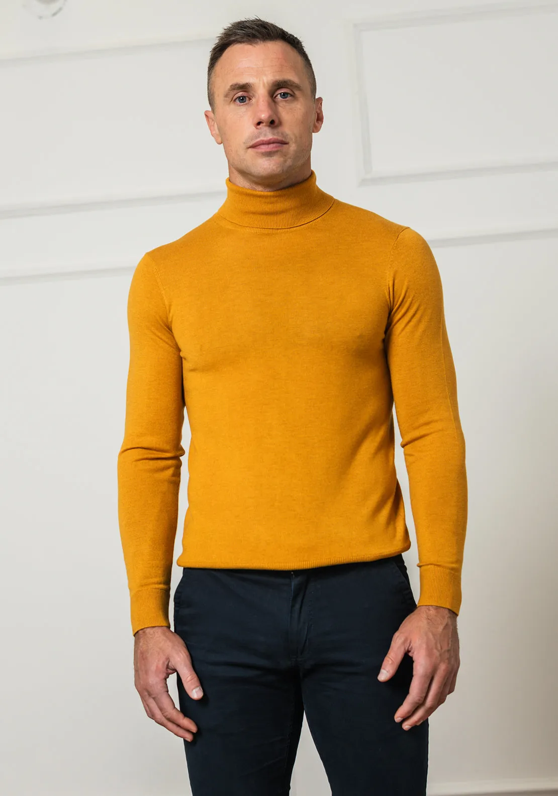 Tommy Bowe Tailoring McBryde Polo Neck Sweater, Honeycomb