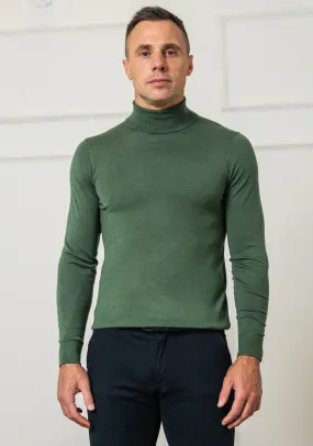 Tommy Bowe Tailoring McBryde Polo Neck Sweater, Hunter Green