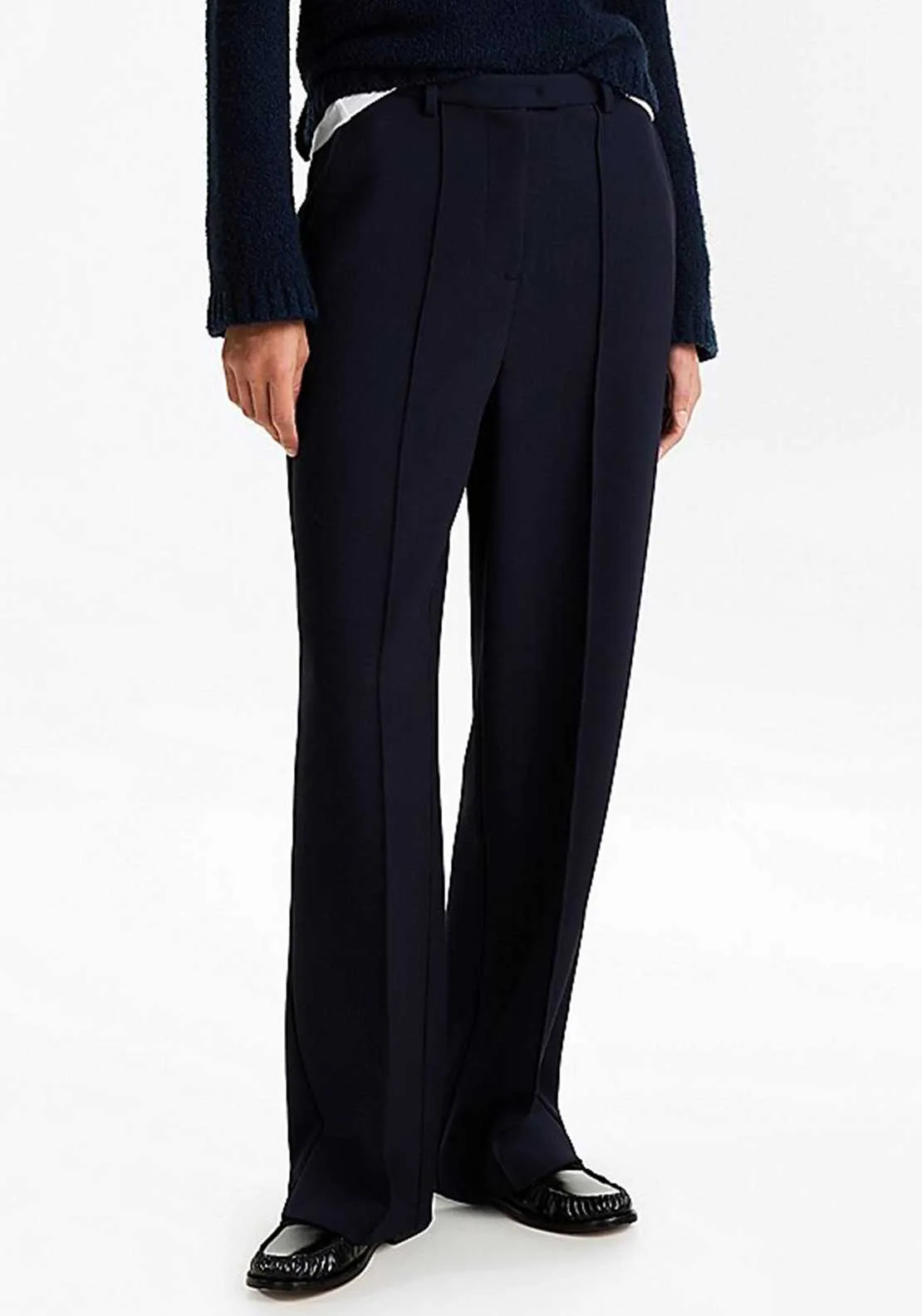 Tommy Hilfiger Seam Detail Straight Leg Trousers, Navy