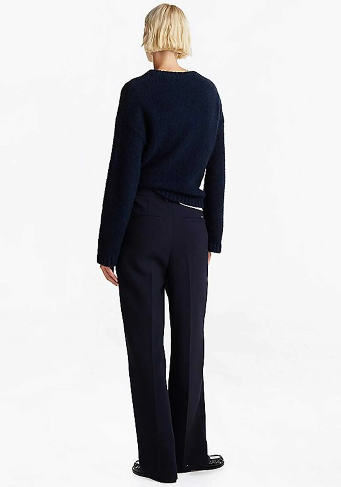 Tommy Hilfiger Seam Detail Straight Leg Trousers, Navy