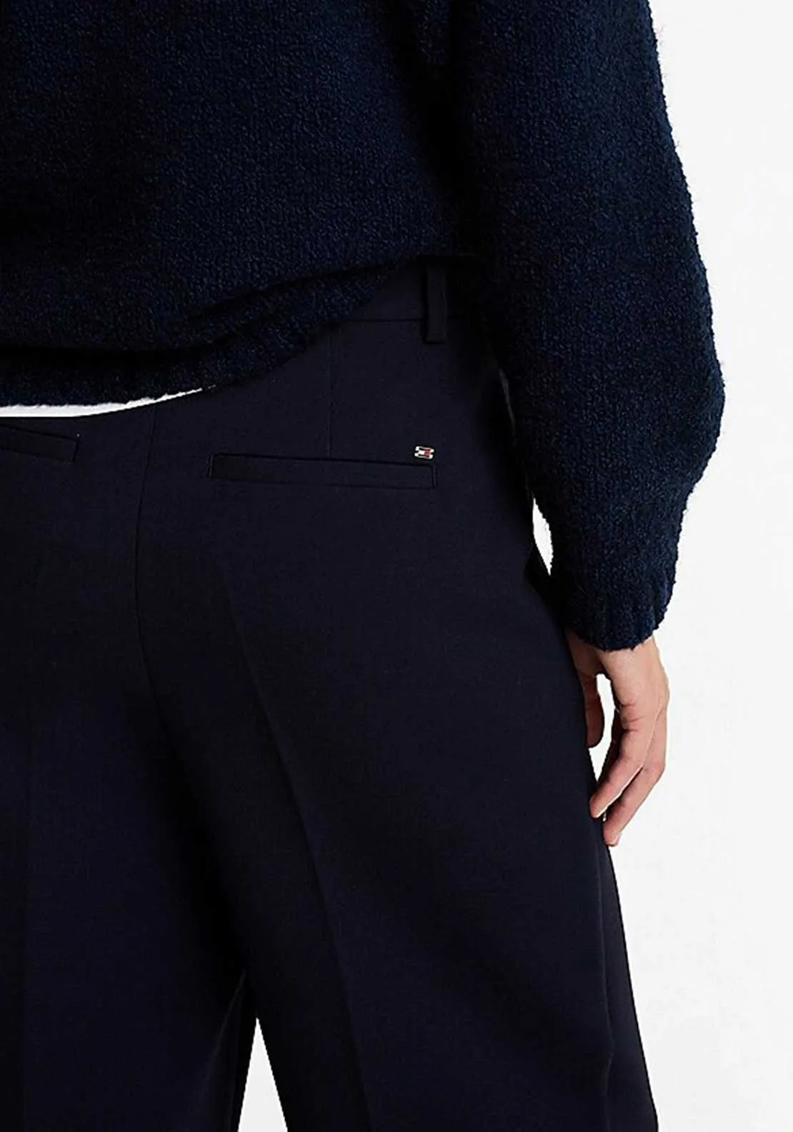 Tommy Hilfiger Seam Detail Straight Leg Trousers, Navy