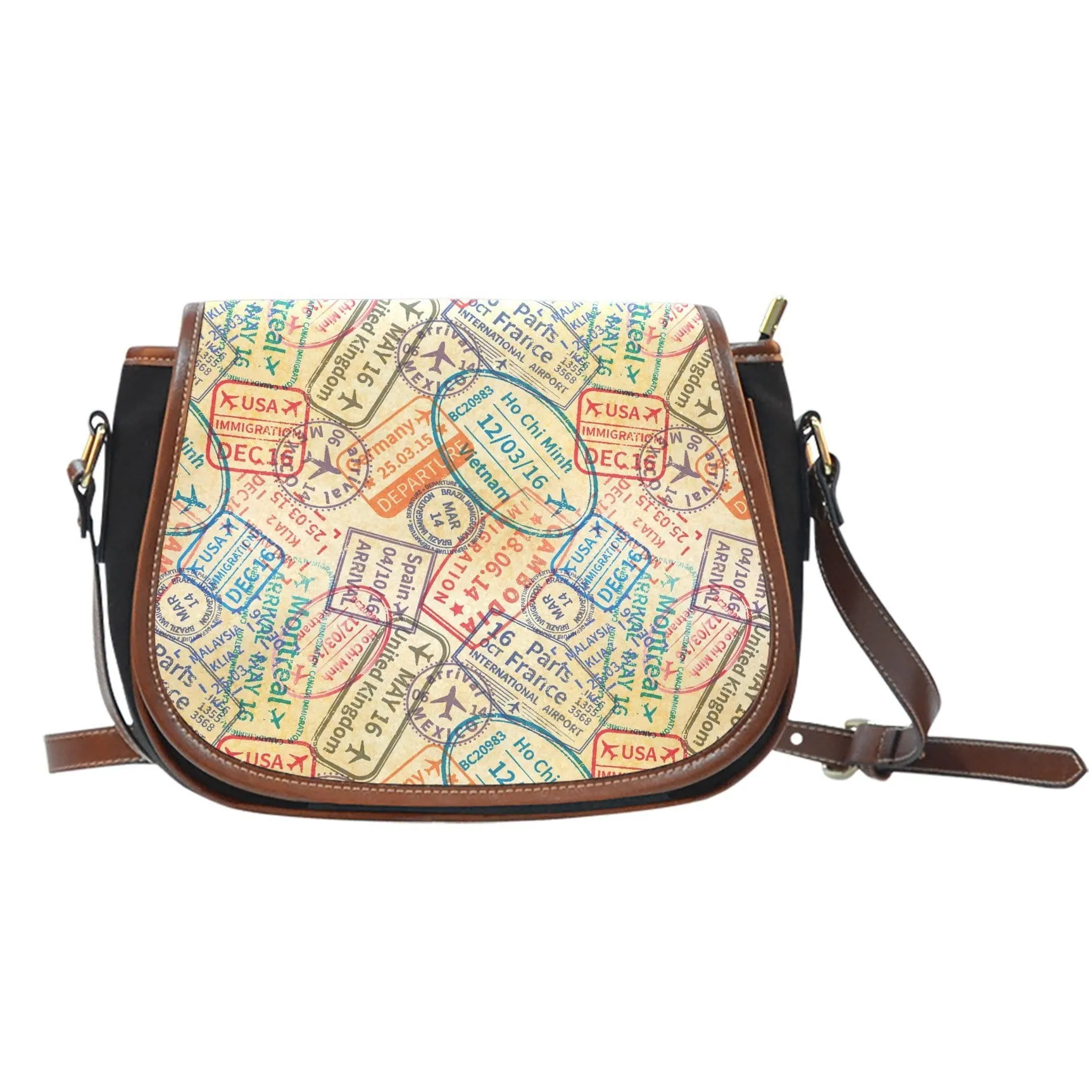 Travel Stamps Saddle Bag