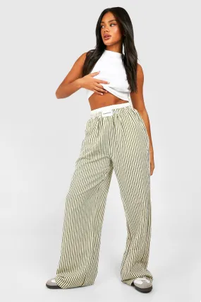 Trousers | Contrast Waistband Detail Stripe Trousers | boohoo