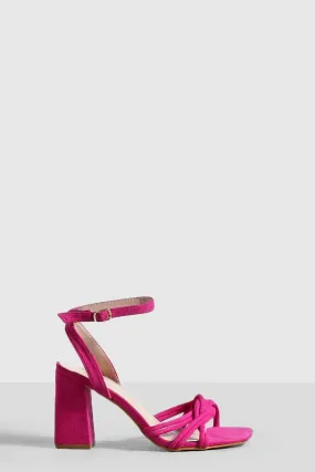 Twist Strap Block Heel Two Part Heels