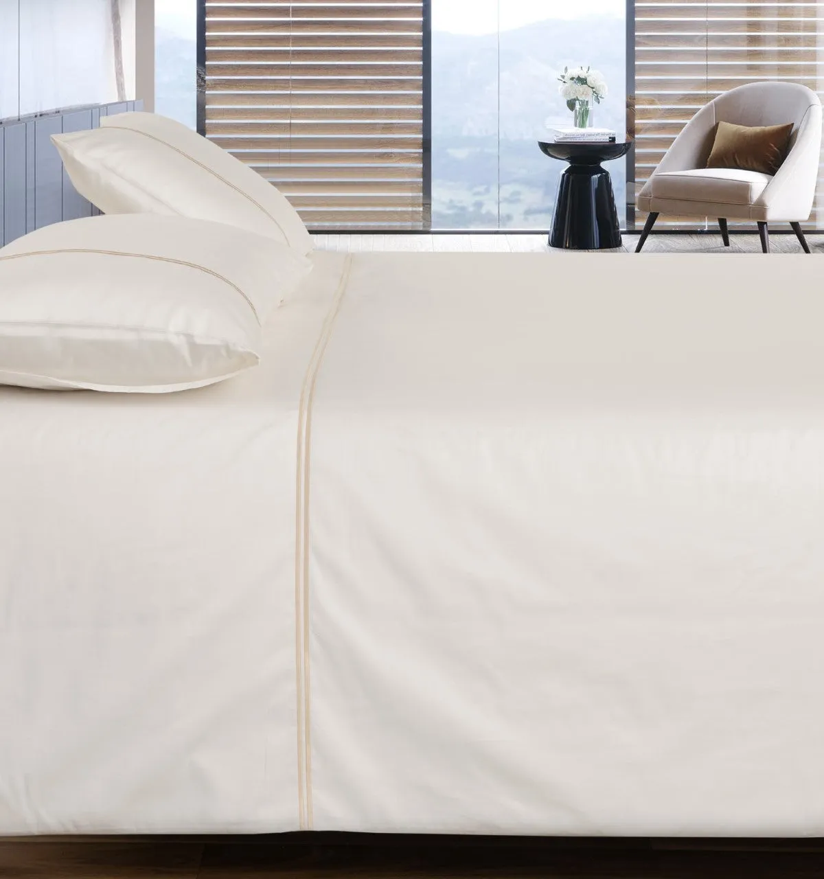 Two-Row Cord Duvet Set - Cream