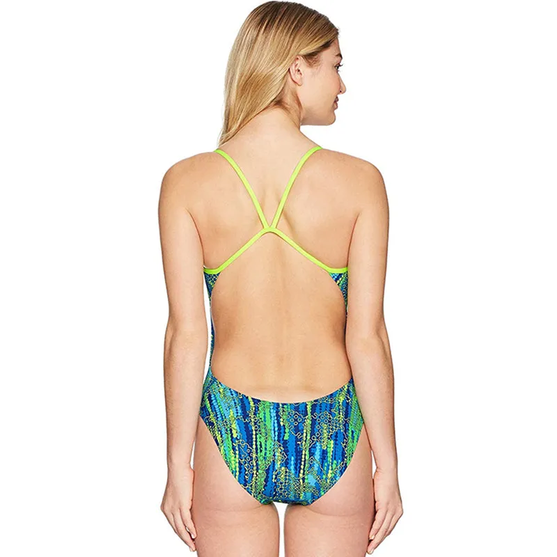 TYR - Hiromi Cutoutfit Ladies Swimsuit - Blue/Green