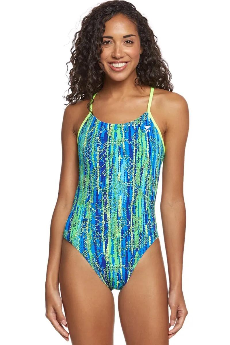 TYR - Hiromi Cutoutfit Ladies Swimsuit - Blue/Green