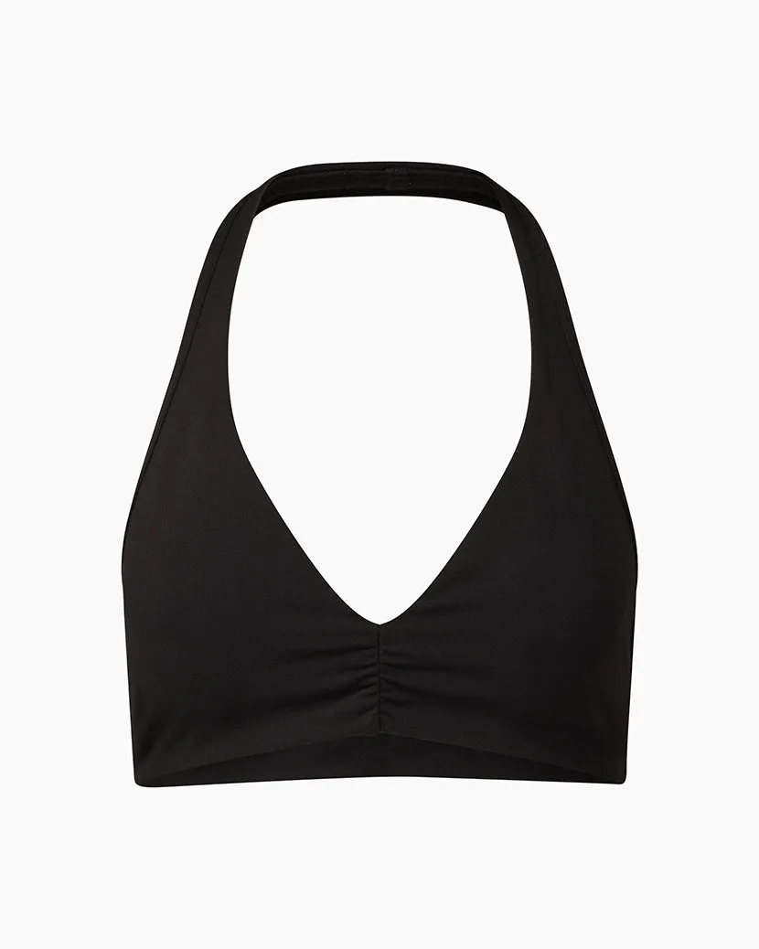 V-neck Halter Bra | Black