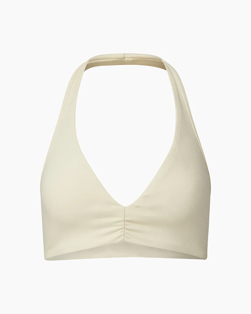 V-neck Halter Bra | Cream