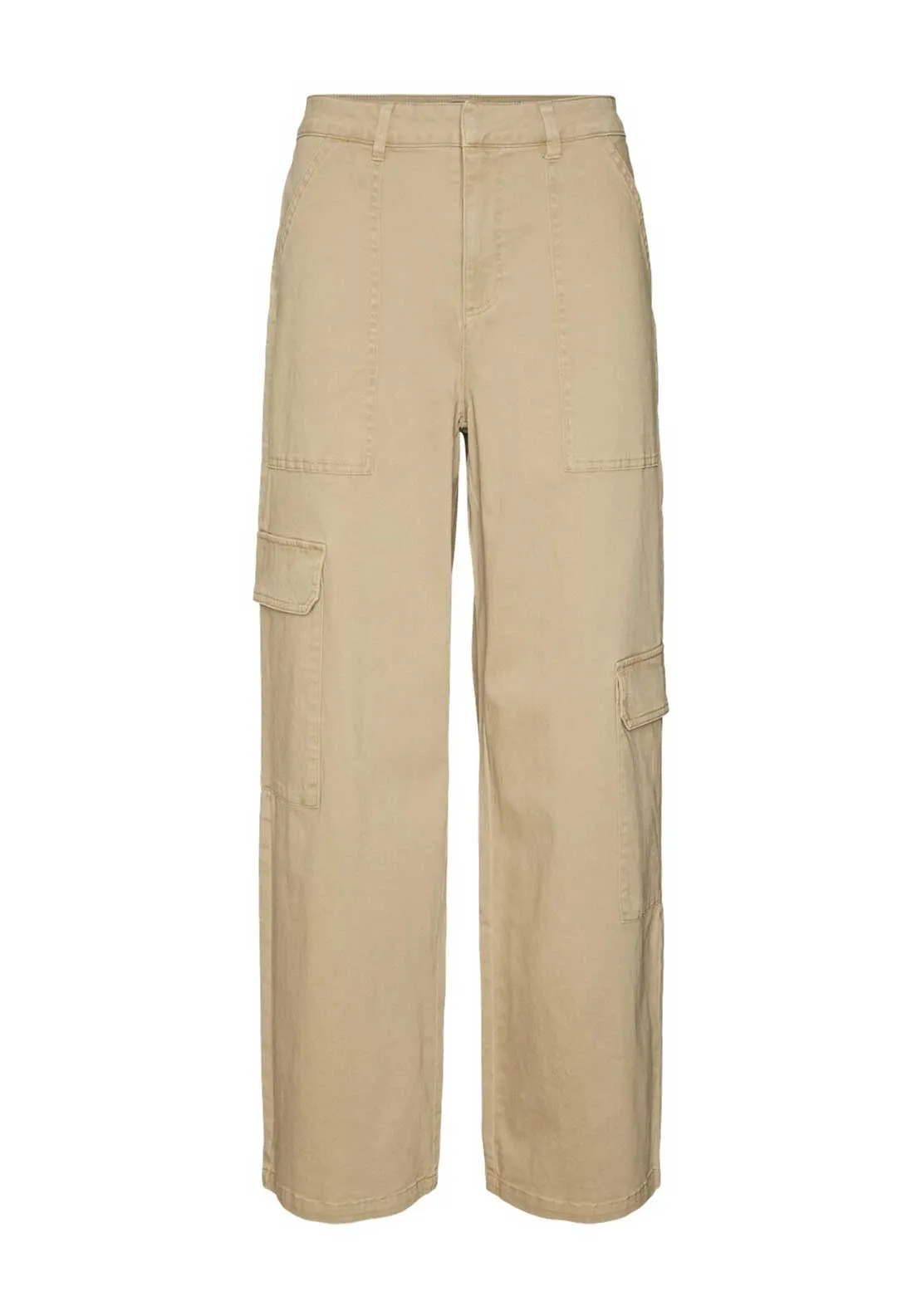 Vero Moda Sif Wide Leg Cargo Trousers, Brown