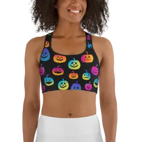 Vibrant Jack O'Lanterns Sports Bra