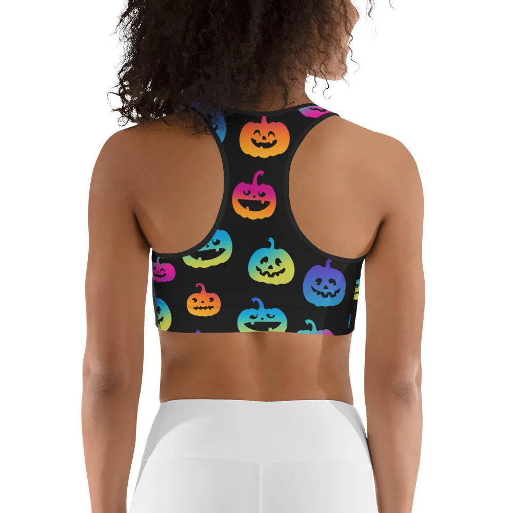 Vibrant Jack O'Lanterns Sports Bra