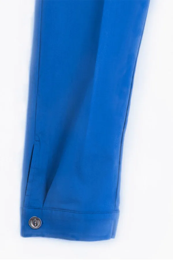 Vilagallo CHANTAL OCEAN BLUE POPLIN TROUSERS