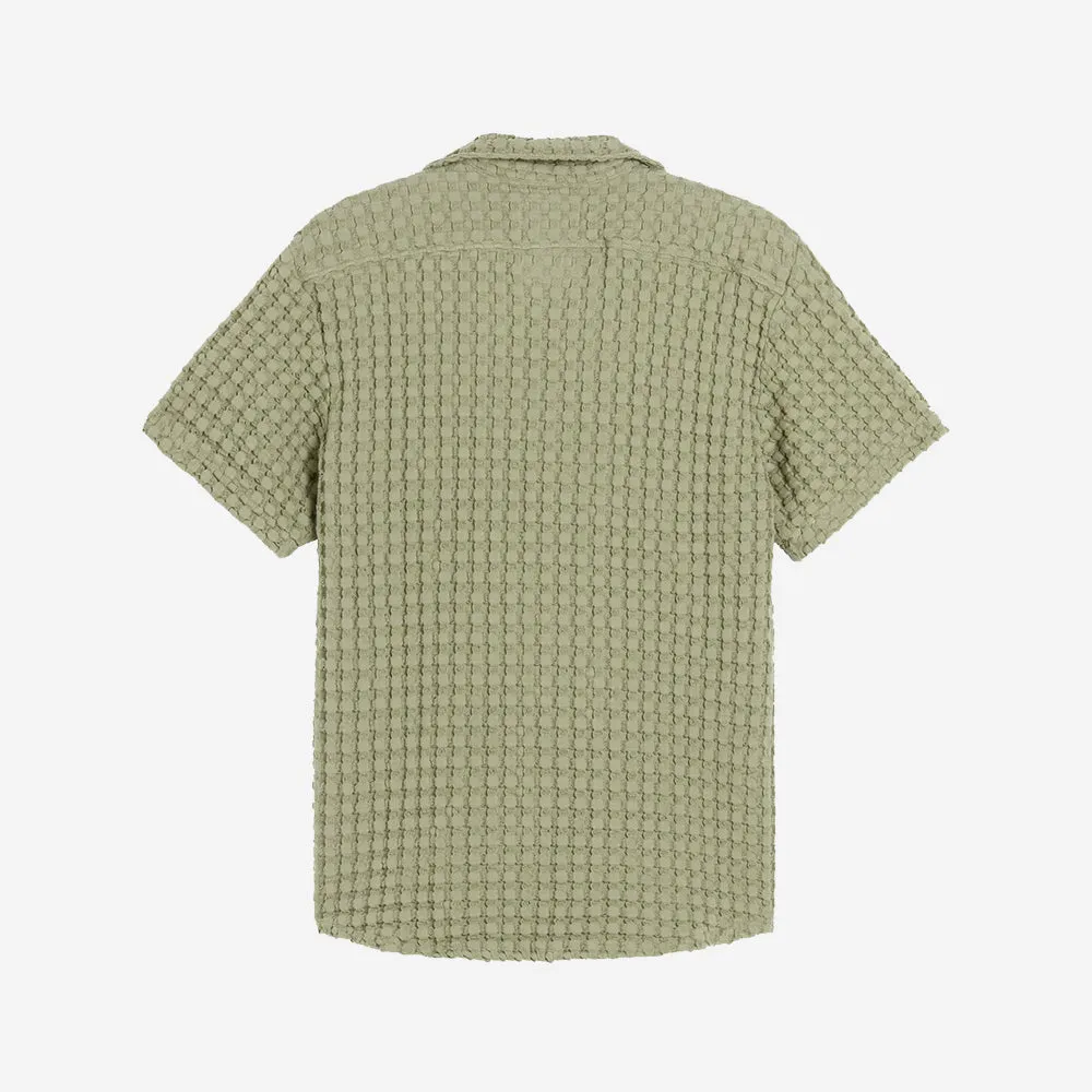 Waffle Cuba Vacation Shirt - Dusty Green