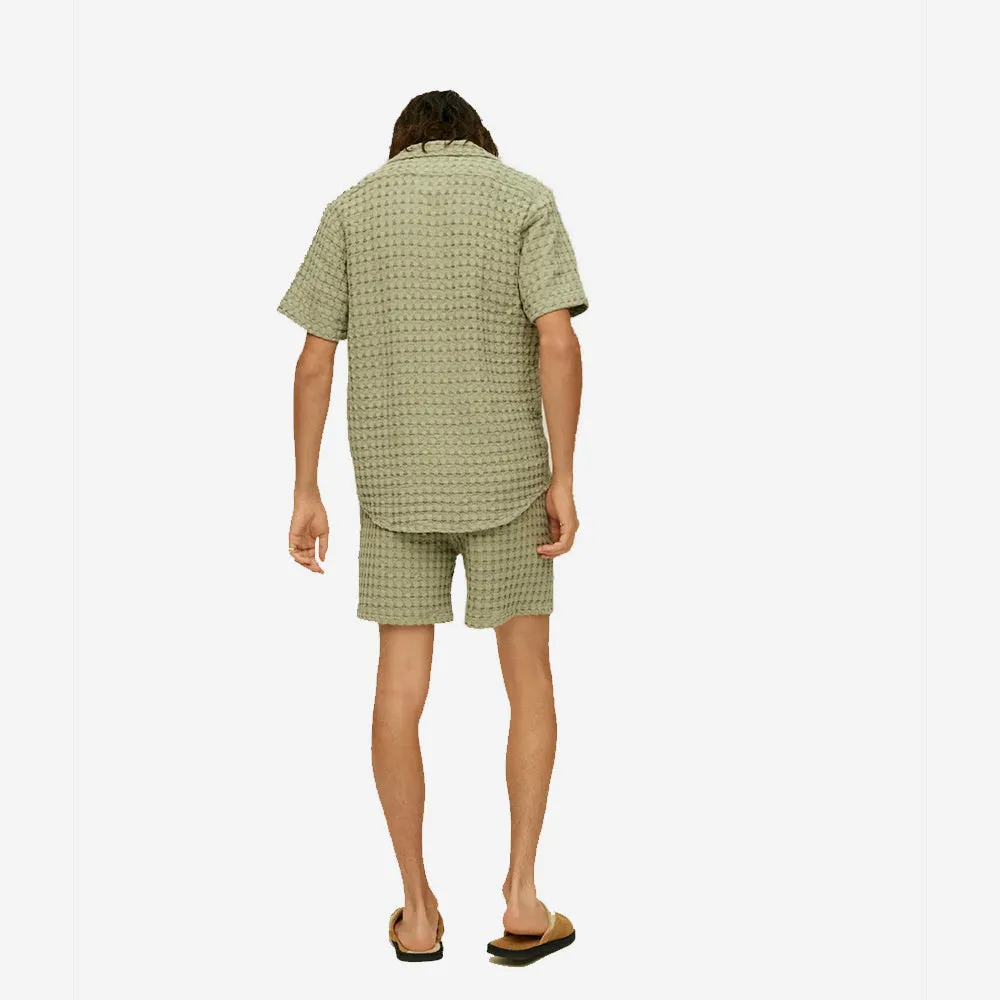 Waffle Cuba Vacation Shirt - Dusty Green