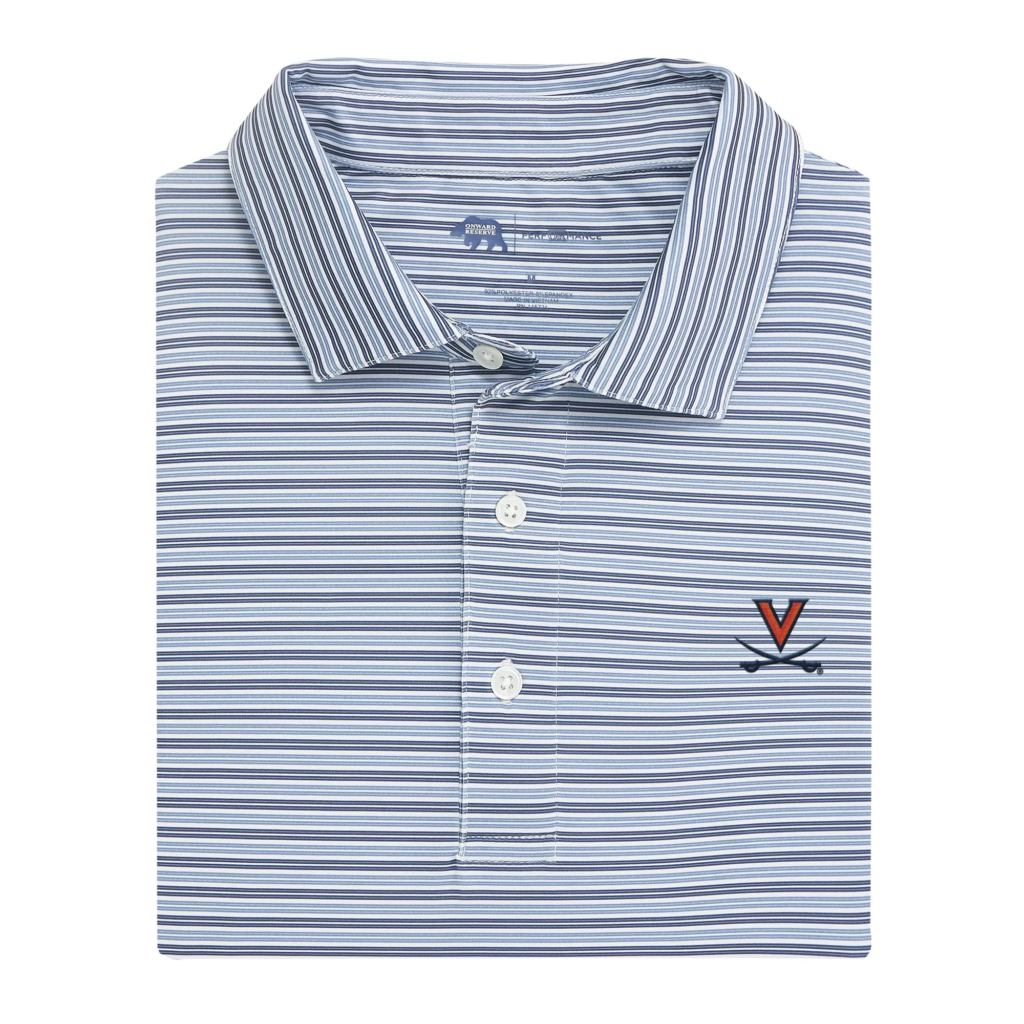 Wedge Stripe Virginia Performance Polo