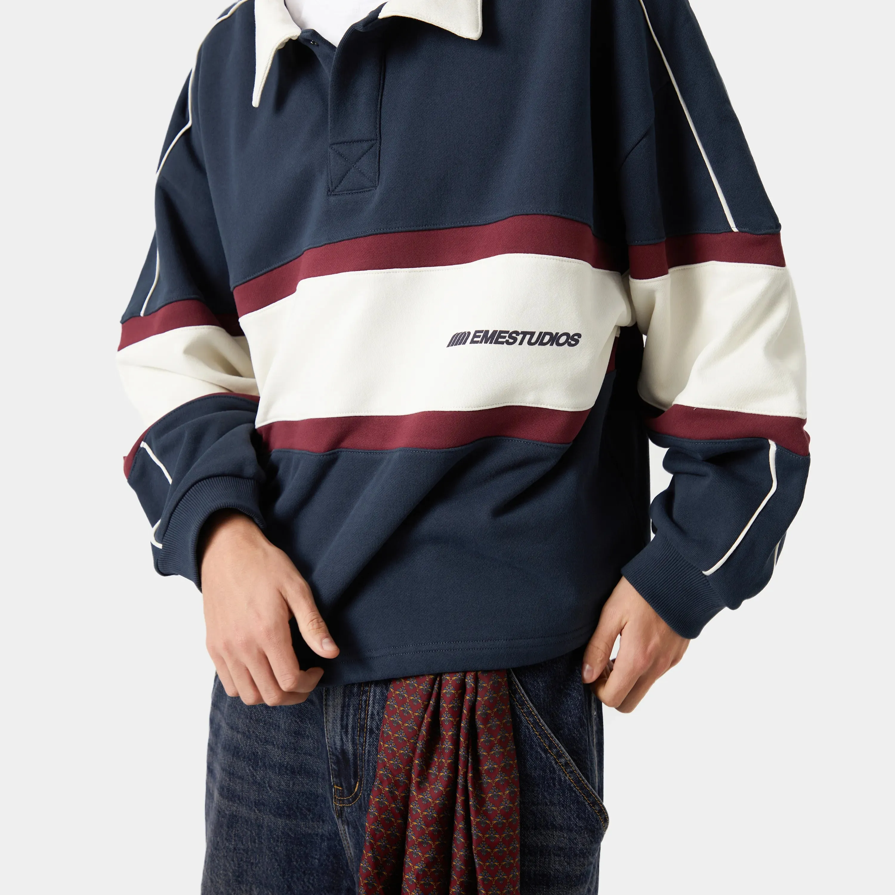 Whiz Navy Polo Sweatshirt