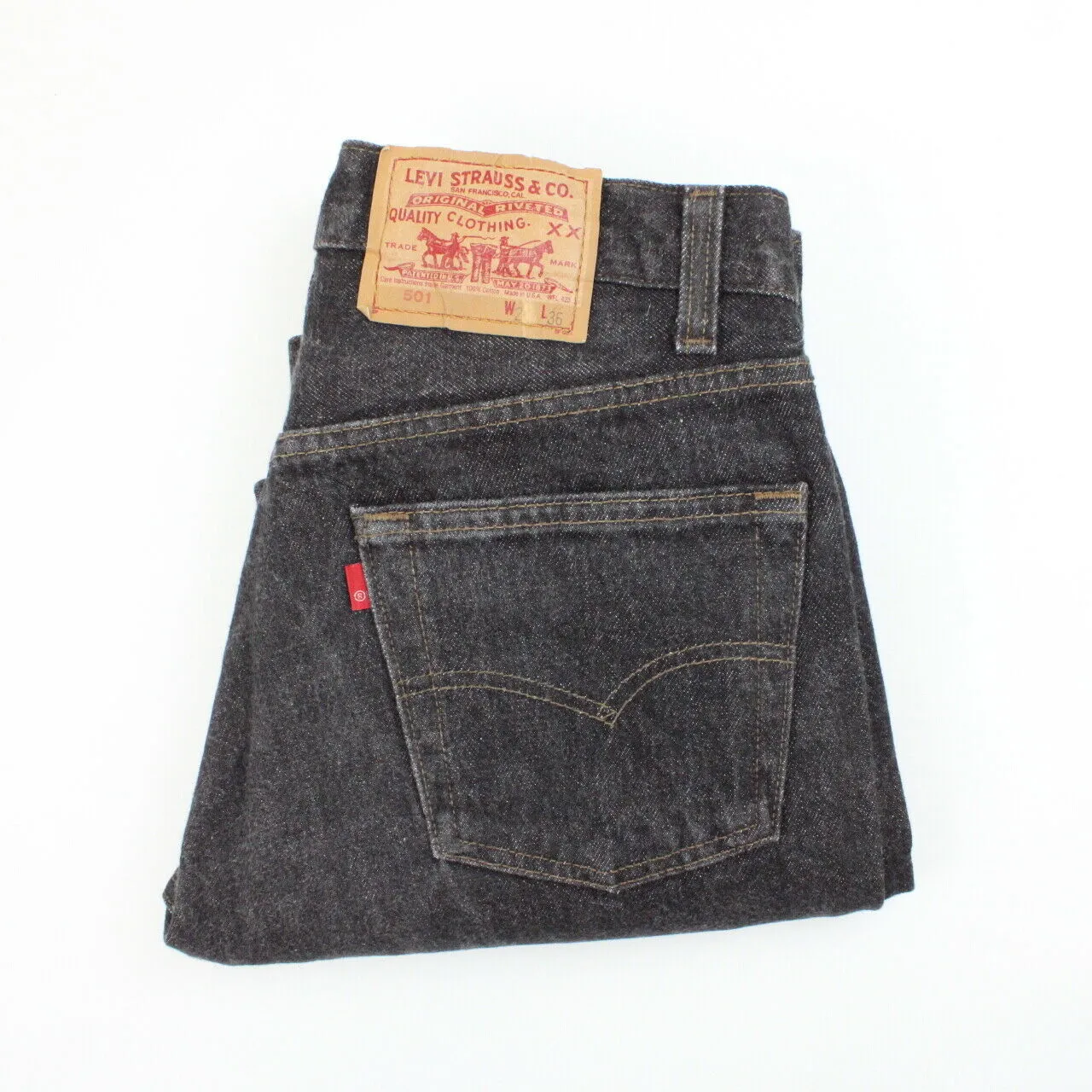 Womens LEVIS 501 Jeans Black Charcoal | W28 L24