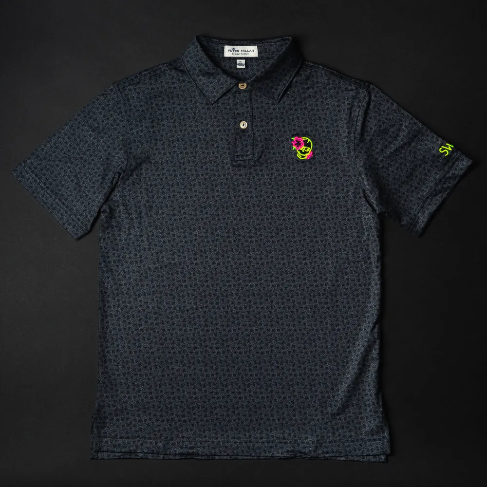 Youth Aloha Hibiscus Skull Polo Shirt