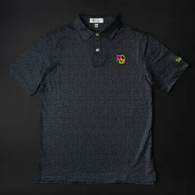 Youth Aloha Hibiscus Skull Polo Shirt