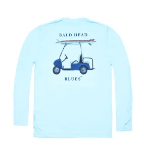 Youth Performance Arctic Blue Long Sleeve Golf Cart T-Shirt