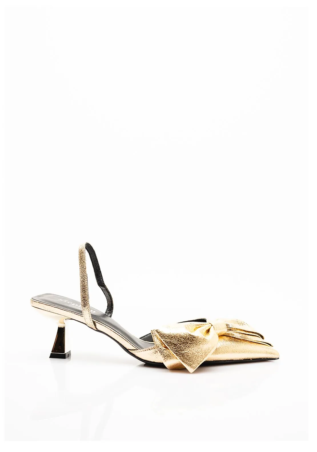 Zen Collection Metallic Bow Heels, Gold