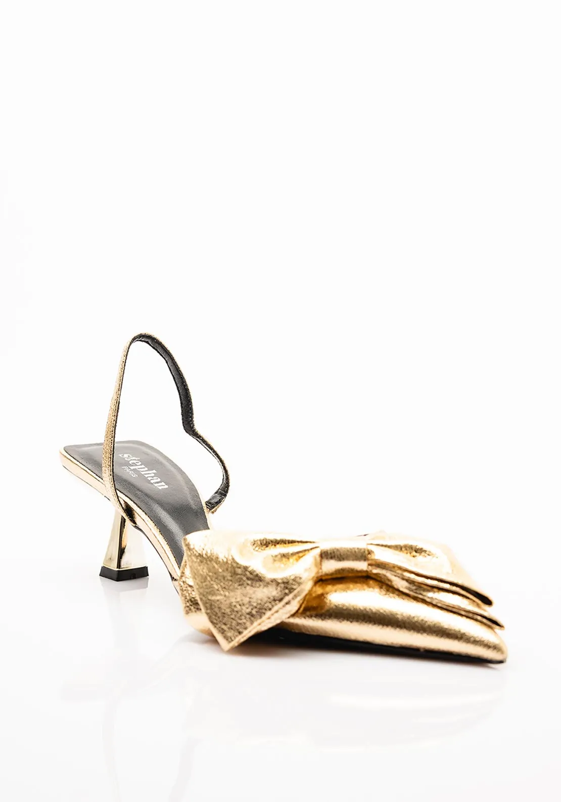 Zen Collection Metallic Bow Heels, Gold