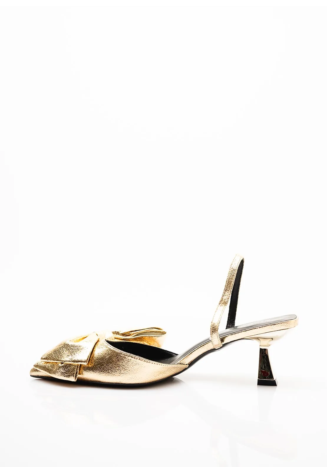 Zen Collection Metallic Bow Heels, Gold